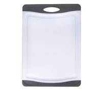 MasterClass Anti-Microbial Non-Slip Chopping Board, Rectangular Safety Cutting Board, Heavy Duty Plastic which Won’t Blunt Knives, Reversible, Dishwasher Safe Kitchen Accessory, Large, Black/White