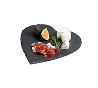 MasterClass Artesà Heart-Shaped Slate Serving Platter, Hand-Finished Serveware Centrepiece - 25 cm (1") Grey