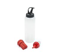 MasterClass Barbecue Bottle Set with 3 Interchangeable Heads, 350ml Marinating and Dressing Bottle for Grilled Meats and Vegetables, Bunt