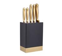 MasterClass Black and Burnished Brass 5 Piece Knife Block Set