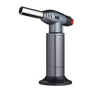 MasterClass Blow Torch, Refillable Chef Blow Torch, Adjustable Anti-flare Flame, Non-Slip Metal Body, Grey/Silver