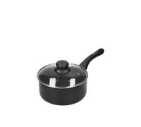MasterClass Can-to-Pan 18cm Ceramic Non-Stick Saucepan with Lid, Aluminium in Black Masterclass Black
