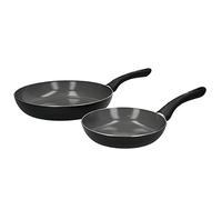 MasterClass Can-to-Pan Ceramic Eco Frying Pan Set with PTFE, PFOA and BPA Free Non Stick, Made from 70 % Recycled Aluminium, 20 cm / 28 cm 2-Piece Set,Black