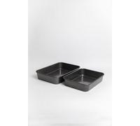 MasterClass Set of Non-Stick Large Roasting Pan, 39x28x7cm , 34x26x7cm - Grey - Carbon Steel - Roasting Pans