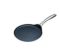 MasterClass Carbon Steel Non-Stick Induction-Safe Crêpe and Pancake Pan, For Making Pancakes, Omelettes and Tawa Roti with PTFE, PFOA and BPA Free Non Stick, Dishwasher Safe, 24 cm - Black