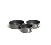 MasterClass Non-Stick Spring Form Loose Base Cake Pan Bundle, Includes 3 Round Tins, Sizes 15cm, 20cm and 23cm