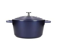 MasterClass Medium Casserole Dish with Lid 4 Litre/24 cm, Lightweight Cast Aluminium, Induction Hob and Oven Safe, Blue