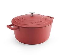 MasterClass Casserole Dish with Lid, Large 5L/28 cm, Lightweight Cast Aluminium, Induction Hob and Oven Safe, Red