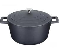 MasterClass Casserole Dish With Lid, Medium 4L/24 cm, Lightweight Cast Aluminium, Induction Hob And Oven Safe, Black