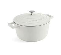 MasterClass Casserole Dish With Lid, Medium 4L/24 cm, Lightweight Cast Aluminium, Induction Hob And Oven Safe, Cream