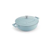 MasterClass Cast Aluminium 2.5L Pastel Blue Shallow Casserole Dish Black