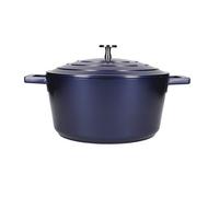 MasterClass Medium Casserole Dish with Lid 4 Litre/24 cm, Lightweight Cast Aluminium, Induction Hob and Oven Safe, Blue