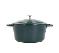 MasterClass Cast Aluminium 4L Round Casserole Dish with Lid - Green - Aluminium - Casserole Dish