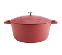 MasterClass Casserole Dish with Lid, Large 5L/28 cm, Lightweight Cast Aluminium, Induction Hob and Oven Safe, Red