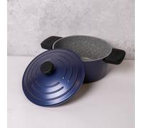 MasterClass Cast Aluminium Casserole Dish with Handle Covers, Metallic Blue, 2.5L in Blue Masterclass Blue