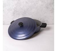 MasterClass Cast Aluminium Casserole Dish with Handle Covers, Metallic Blue, 4L in Blue Masterclass Blue
