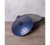 MasterClass Cast Aluminium Casserole Dish with Handle Covers, Metallic Blue, 5L in Blue Masterclass Blue