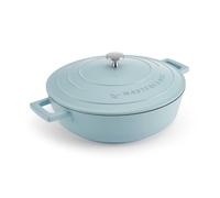 MasterClass Cast Aluminium Casserole Dish with Lid Lightweight, Dishwasher Safe 4L in Light Blue Masterclass Light Blue 4L