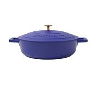 MasterClass Cast Aluminium Casserole Dish With Self-Basting Lid Premium Quality Lightweight Non-Stick Medium Round Blue, Hob To Oven Cooking Pot For Family Meals Curries Dishwasher Safe, 28cm, 4L