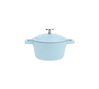 MasterClass Cast Aluminium Casserole Dish With Self-Basting Lid Premium Quality Lightweight Non-Stick Small Round Sky Blue, Hob To Oven Cooking Pot For Family Meals Curries Dishwasher Safe, 16cm, 1.4L