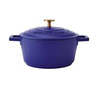 MasterClass 2.5L Cast Aluminium Casserole Dish with Lid, Electric Blue, 20cm - Blue - Aluminium - Casserole Dish