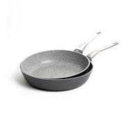 MasterClass Set of Cast Aluminium Fry Pans 26, 28cm - Black