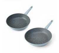 MasterClass Cast Aluminium Frying Pan Set, 26cm and 28cm 2pc Sky Blue Non-Stick Frying Pans with Soft Touch Handles - Blue - Aluminum - Frying Pans