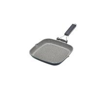 MasterClass Non-Stick Induction-Safe Griddle Pan with Folding Handle, 20 cm (8”), ['Grey']