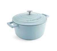 MasterClass Cast Aluminium Sky Blue Casserole Dish, 24cm, 4 Litre, Gift Boxed