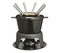 Masterclass Cast Iron Enamelled Fondue Set - Black