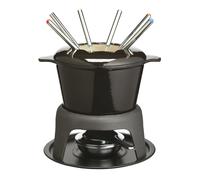 Masterclass Cast Iron Enamelled Fondue Set - Black
