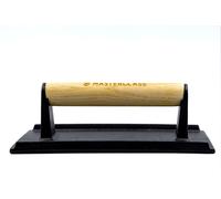 MasterClass Cast Iron Grill Press with Wooden Handle in Black Masterclass Black