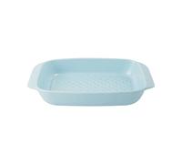 MasterClass Ceramic Roaster with Easy-Grip Handles, 1.25L Oven-to-Table Roasting Dish, Sky Blue, 23cm