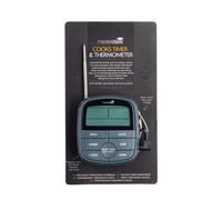 MasterClass Cooks Timer & Thermometer - Grey - Plastic - Thermometer
