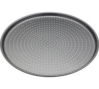 MasterClass Crusty Bake Non-Stick Pizza Tray for Regular and Pizza Oven, 32cm, Sleeved, Grey