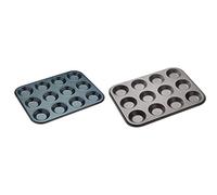MasterClass Crusty Bake Perforated Mince Pie Baking Tray, 32 x 24cm 12 Hole Tart Tin 12 Hole Mince Pie Baking Tray with PFOA Free Non Stick, 32 x 24cm Jam Tart Tin