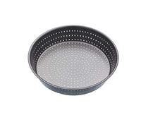 MasterClass Crusty Bake Perforated Pie Dish with Non-Stick Coating, 1 mm Carbon Steel Round Baking Tin, Oven Safe to 220°C, Dishwasher Safe, 23 cm (9 Inch), Grey