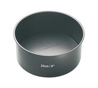 MasterClass Deep Cake Tin with PTFE, PFOA and BPA Free Non Stick and Loose Bottom, 1 mm Carbon Steel, 23 cm/9 Inch Round Pan , Grey