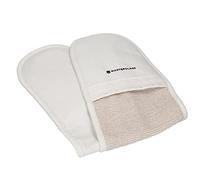 MasterClass Deluxe Professional Oven Gloves, Heat Resistant and Double-Sided Mitts, Heavy-Duty Cotton, Non-Slip Gloves for Cooking and Baking, Cream