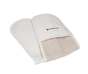 MasterClass Deluxe Professional Oven Gloves, Heat Resistant and Double-Sided Mitts, Heavy-Duty Cotton, Non-Slip Gloves for Cooking and Baking, Cream