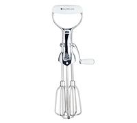 MasterClass Deluxe Rotary Hand Whisk, Stainless Steel Manual Mixer, Plastic Handle, Silver