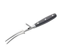MasterClass Stainless Steel Carving Fork with Guard, for Meat and All Roasts, Comfortable Grip, 28 cm (11"), Black