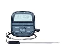 MasterClass Oven Meat Thermometer Probe, Digital 24 Hour Timer, Black