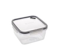 MasterClass Eco-Snap 8ml Recycled Plastic Food Storage Container with Lid, BPA Free, Lunch Box, Prep & Leftovers, Clip Lock Shut, Recycled, Re-usable & Recyclable, Freezer & Microwave Safe, Square