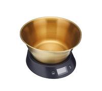 Masterclass Electronic Dual Dry And Liquid Kitchen Scale With Brass Finish Bowl Gold