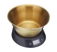 MasterClass Digital Kitchen Scales with Bowl in Gift Box, Brass / Black, 5 kg