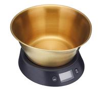 MasterClass Digital Kitchen Scales with Bowl in Gift Box, Brass / Black, 5 kg