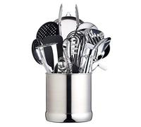 MasterClass Extra-Large Stainless Steel Kitchen Utensil Holder, Storage Jar Cookware Organiser, 18 x 18 cm - Silver