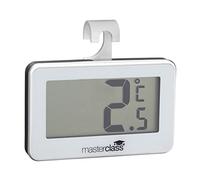 MasterClass Fridge Thermometer, Digital Wireless with Hook, Stainless Steel, -4°F to 122°F, Silver