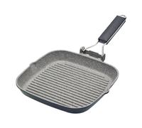 MasterClass Non-Stick Induction-Safe Griddle Pan with Folding Handle, 20 cm (8”), ['Grey']